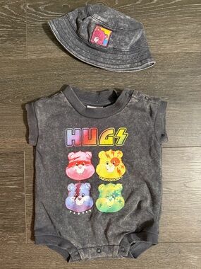 Care Bears Graphic Baby Romper with Matching Hat